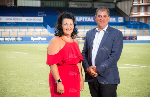 010819 - New Cardiff Blues Directors - Hayley Parsons with Cardiff Blues Chief Executive Richard Holland