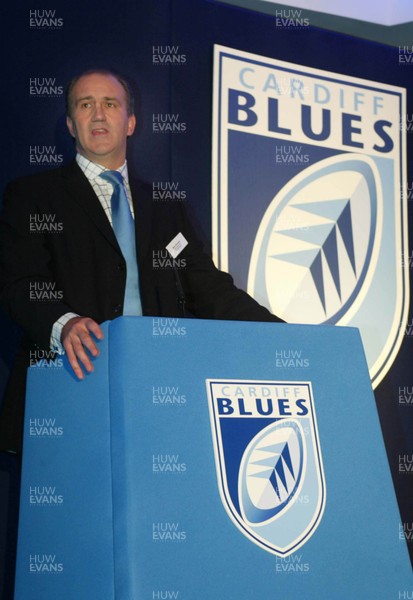 060603 - Cardiff Blues launch -  Chief Executive Robert Norster at the launch of the Cardiff Blues team at the Hilton Hotel, Cardiff, the first of the new provincial rugby teams in Wales to officially launch their team 