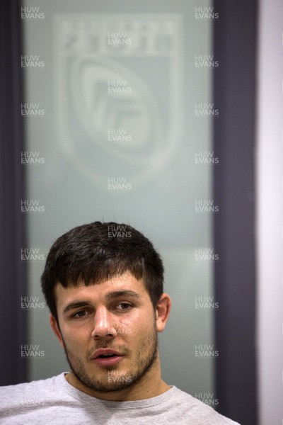 151215 - Picture shows Ellis James of Cardiff Blues speaking to the media