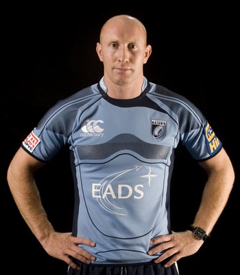 12.08.08...Cardiff Blues... Cardiff Blues  player Tom Shanklin with the new EADS sponsored shirt. 