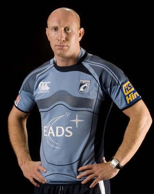 12.08.08...Cardiff Blues... Cardiff Blues  player Tom Shanklin with the new EADS sponsored shirt. 