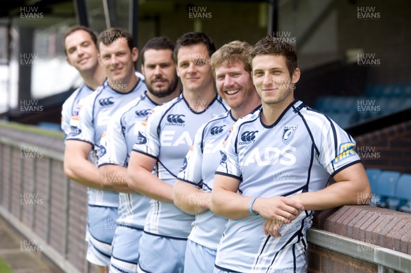 110712 - Cardiff Blues New Signings -Cardiff Blues new signings (R-L)Jason Tovey, Andy Kyriacou, Rob Lewis, Benoit Bourrust, Robin Copeland and Lou Reed