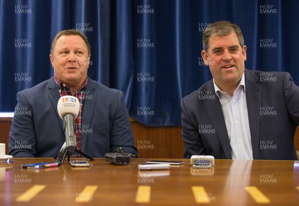 210618 - Cardiff Blues Press Conference - New Cardiff Blues head coach John Mulvihill, with Cardiff Blues Chief Executive Richard Holland, talks to the media at press conference