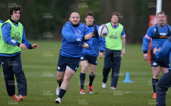 310315 - Cardiff Blues Rugby Training -Craig Mitchell during training