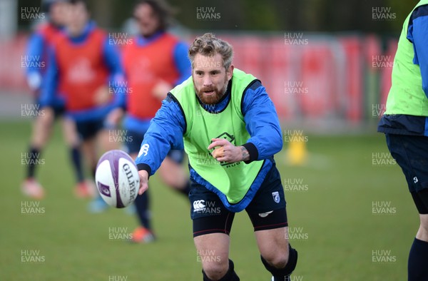 310315 - Cardiff Blues Rugby Training -Jarrad Hoeata during training