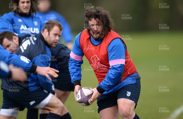 310315 - Cardiff Blues Rugby Training -Adam Jones during training