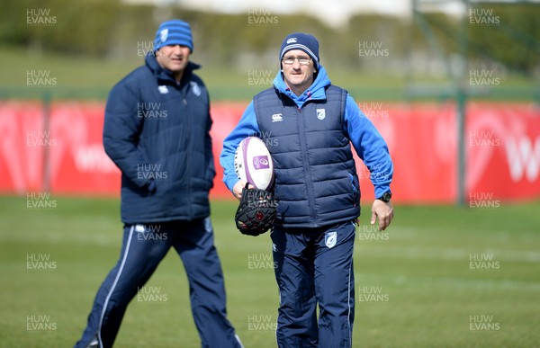 310315 - Cardiff Blues Rugby Training -Dale McIntosh and Paul John during training