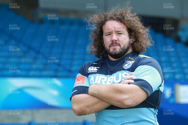 190814 - Cardiff Blues Photocall - Adam Jones signs for the Cardiff Blues