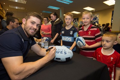010514 - Sam Warburton and Leigh Halfpenny at Cardiff Blues signing session for fans - 