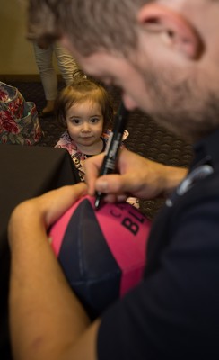 010514 - Sam Warburton and Leigh Halfpenny at Cardiff Blues signing session for fans - 