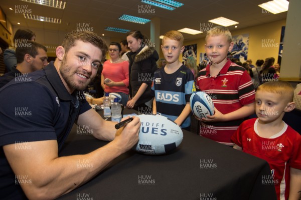 010514 - Sam Warburton and Leigh Halfpenny at Cardiff Blues signing session for fans - 