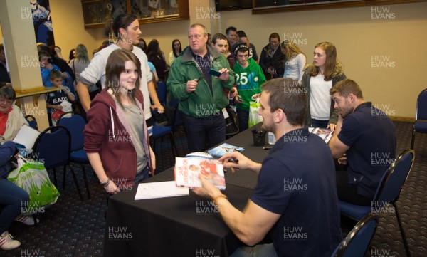 010514 - Sam Warburton and Leigh Halfpenny at Cardiff Blues signing session for fans - 
