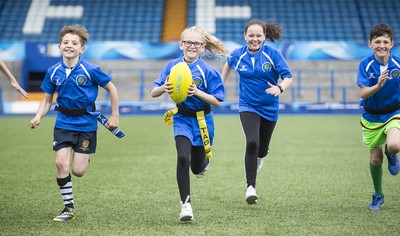 120517 - Cardiff Blues - Tag Festival - Local school children play Tag Rugby at the Cardiff Arms Park