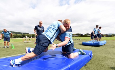 100718 - Cardiff Blues Preseason Training - Dimitri Arhip and Kieran Assirratti