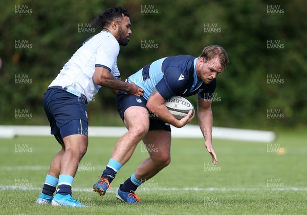 150920 - Cardiff Blues Training - Rey Lee-Lo and Kristian Dacey