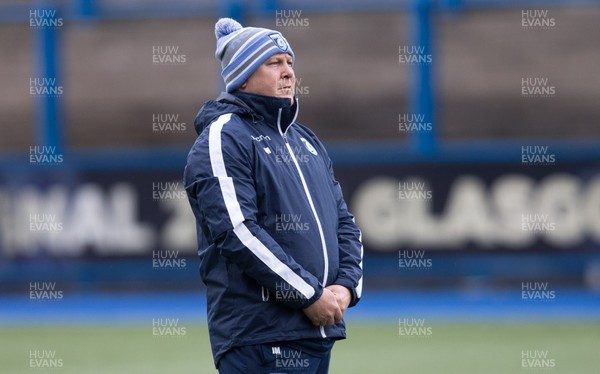 210319 - Cardiff Blues Training Session - Cardiff Blues coach John Mulvihill during training with Cardiff Blues