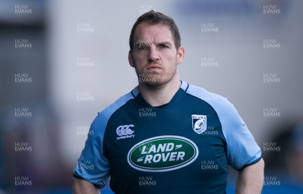 200418 - Cardiff Blues Training - Gethin Jenkins of Cardiff Blues during a training session at the Cardiff Arms Park ahead of their Challenge Cup semi final match against Pau
