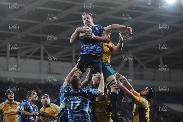 24.11.09 - Cardiff Blues v Australia Cardiff Blues' Xavier Rush takes lineout ball 