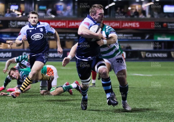230220 - Cardiff Blues v Benetton Rugby, Guinness PRO14 - Will Boyde of Cardiff Blues is tackled