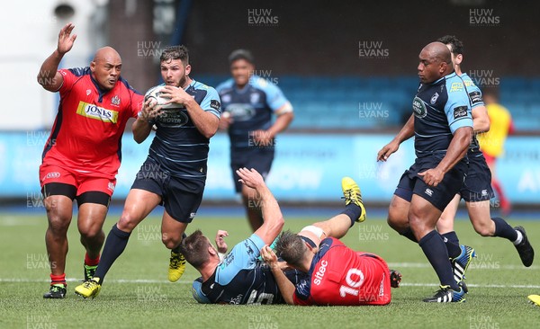 200816 - Cardiff Blues v Bristol Rugby - Pre Season Friendly - Kirby Myhill of Cardiff Blues makes a break