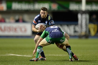 060315 - Cardiff Blues v Connacht - Guinness PRO12 -Alex Cuthbert of Cardiff Blues is tackled by John Cooney of Connacht