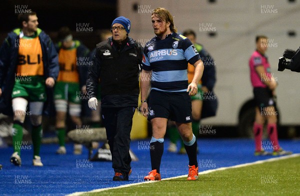 060315 - Cardiff Blues v Connacht - Guinness PRO12 -Kristian Dacey of Cardiff Blues leaves the field