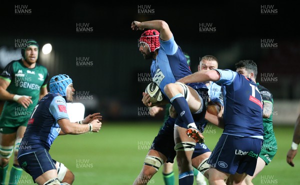 101020 - Cardiff Blues v Connacht, Guinness PRO14 - Cory Hill of Cardiff Blues keeps possession