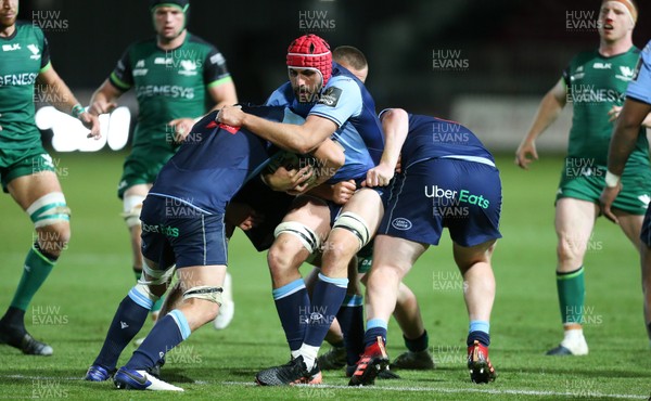 101020 - Cardiff Blues v Connacht, Guinness PRO14 - Cory Hill of Cardiff Blues keeps possession