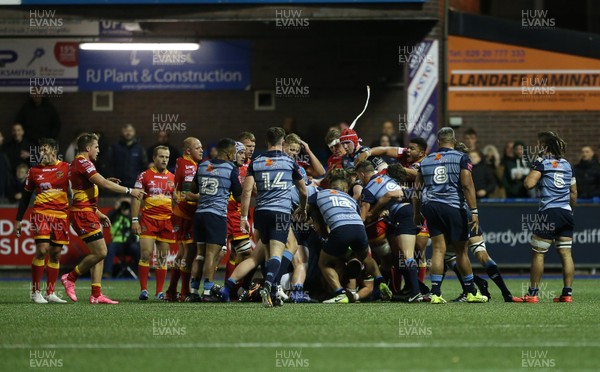 061017 - Cardiff Blues v Dragons Rugby - Guinness PRO14 - The teams have a misunderstanding