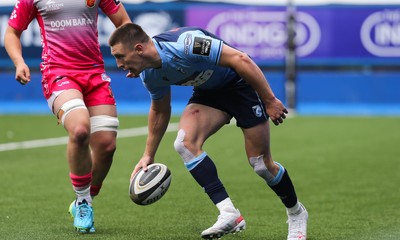 090521 - Cardiff Blues v Dragons, Guinness PRO14 Rainbow Cup - Josh Adams of Cardiff Blues races through the Dragons defence to score try