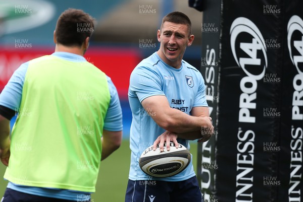 090521 - Cardiff Blues v Dragons, Guinness PRO14 Rainbow Cup - Josh Adams of Cardiff Blues is all smiles during warm up after being selected for the British and Irish Lions Tour to South Africa