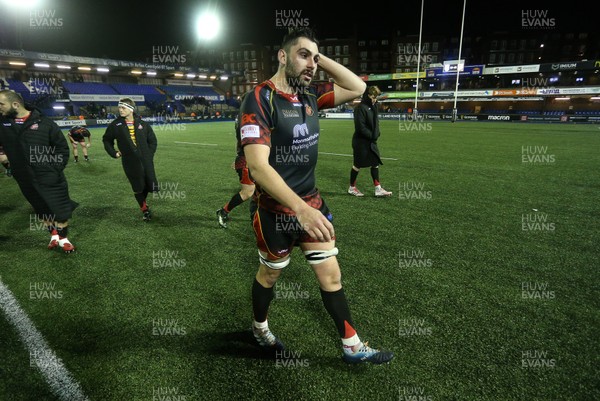 211218 - Cardiff Blues v Dragons - Guinness PRO14 - Dejected Cory Hill of Dragons