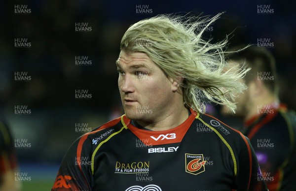 211218 - Cardiff Blues v Dragons - Guinness PRO14 - Richard Hibbard of Dragons hair blows in the wind
