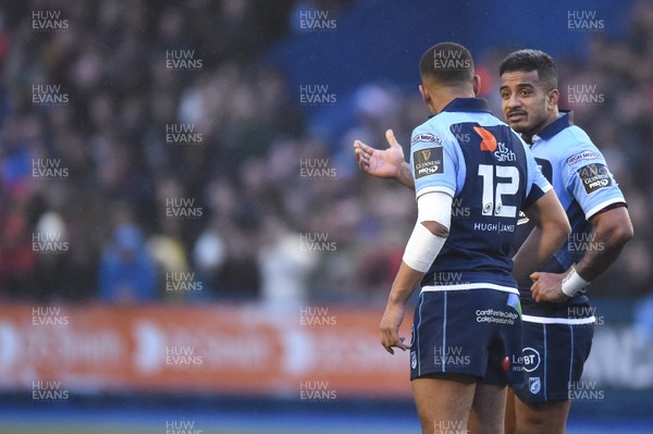 261219 - Cardiff Blues v Dragons - Guinness PRO14 - Rey Lee-Lo of Cardiff Blues and Ben Thomas of Cardiff Blues 