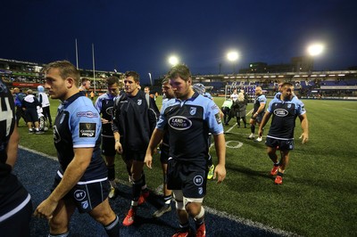 051019 - Cardiff Blues v Edinburgh Rugby - Guinness PRO14 - Dejected Blues at full time