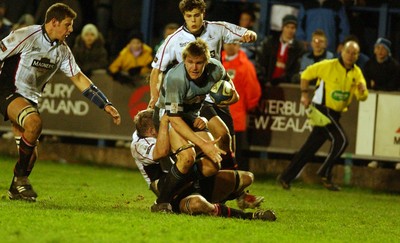 280105 - Cardiff Blues v Edinburgh - Blues' Kort Schubert is brought down