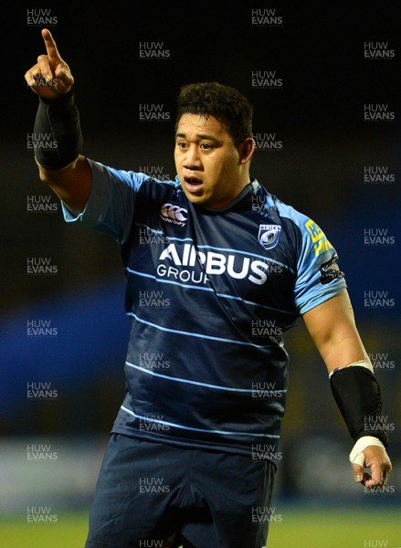 300116 - Cardiff Blues v Edinburgh - Guinness PRO12 -Salesi Ma'afu of Cardiff Blues