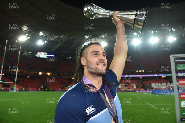 110518 - Cardiff Blues v Gloucester - European Rugby Challenge Cup Final - Josh Navidi of Cardiff Blues celebrate