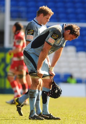 14.03.10 - LV= Cup Rugby, Cardiff Blues v Gloucester Rugby Blues' Ben White shows his dissapointment at the end of the match 