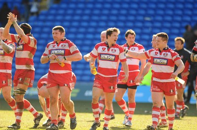 14.03.10 - LV= Cup Rugby, Cardiff Blues v Gloucester Rugby Gloucester players celebrate at the end of the match 