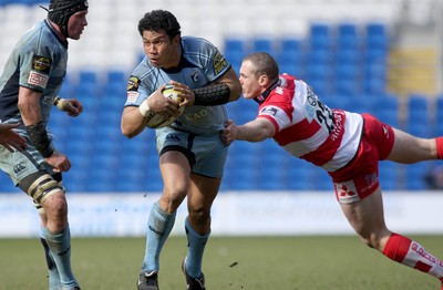 14.03.10 ... Cardiff Blues v Gloucester, LV= Cup Semi Final -  Blues' Casey Laulala is tackled 