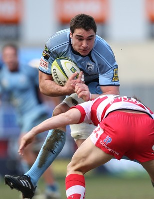 14.03.10 ... Cardiff Blues v Gloucester, LV= Cup Semi Final -  Blues' Andries Petorius is tackled by Gloucester's Jordi Pasqualin  