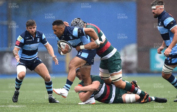 110818 - Cardiff Blues v Leicester Tigers - Preseason Friendly - Willis Halaholo of Cardiff Blues looks for a way through