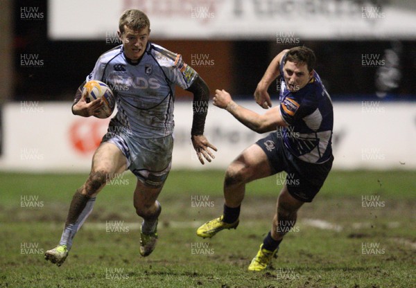 080213 - Cardiff Blues v Leinster, RaboDirect PRO12 - Cardiff Blues' Owen Williams gets past Leinster's Darren Hudson 