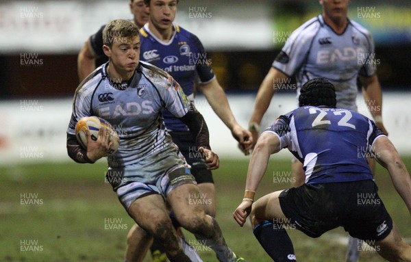 080213 - Cardiff Blues v Leinster, RaboDirect PRO12 - Cardiff Blues' Owen Williams takes on Leinster's Noel Reid 