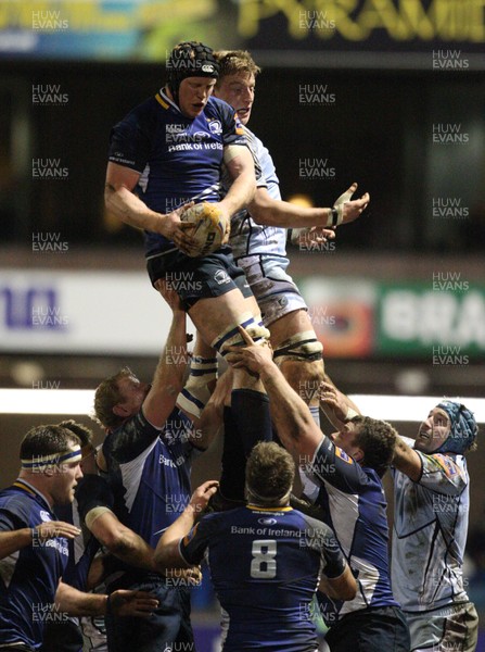 080213 - Cardiff Blues v Leinster, RaboDirect PRO12 - Leinster's Tom Denton takes line out ball