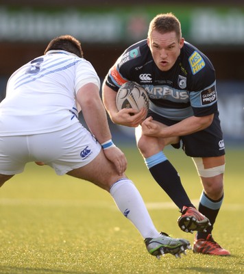 100115 - Cardiff Blues v Leinster - Guinness PRO12 -Gethin Jenkins of Cardiff Blues takes on Marty Moore of Leinster