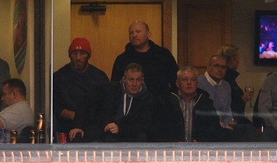 100115 - Cardiff Blues v Leinster - Guinness PRO12 -Warren Gatland looks on with Rob Howley, Robin McBryde and Neil Jenkins