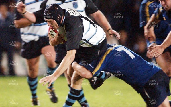 101003 - Cardiff Blues v Leinster - Blues' Matt Allen is caught by shane Jennings