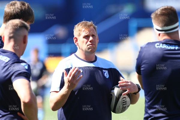 240819 - Cardiff Blues A v Leinster A - Celtic Cup - T Rhys Thomas of Cardiff Blues A coaching staff